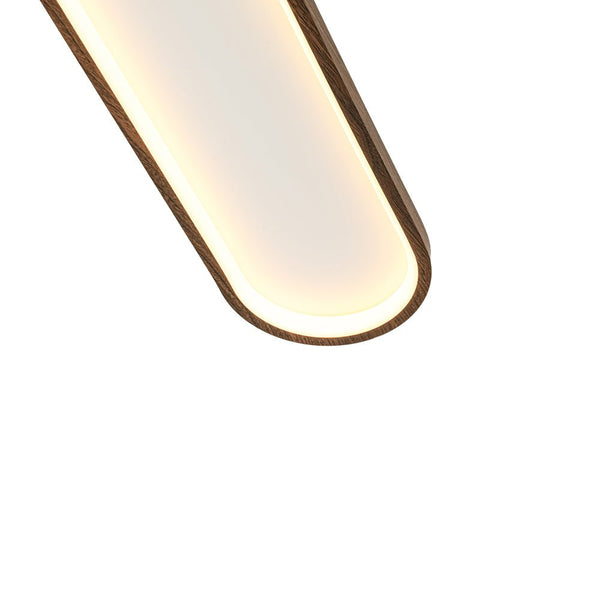 Chandelierias - Faux Walnut Finish Modern Oblong Dimmable LED Semi - flush Mount - Semi Flush - Walnut - 