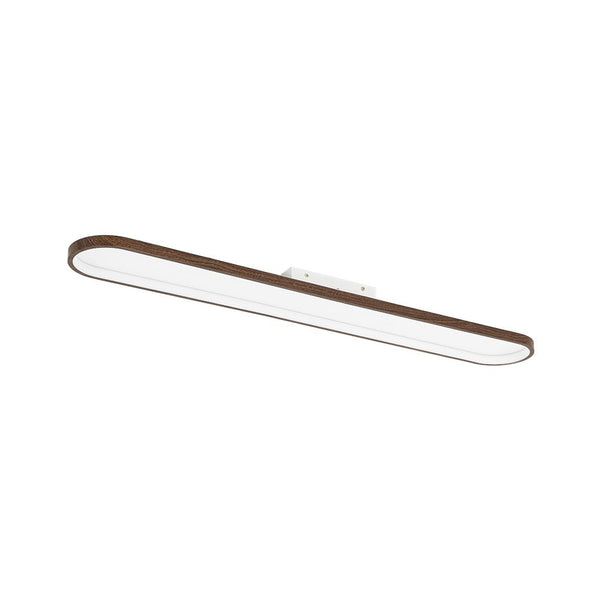 Chandelierias - Faux Walnut Finish Modern Oblong Dimmable LED Semi - flush Mount - Semi Flush - Walnut - 