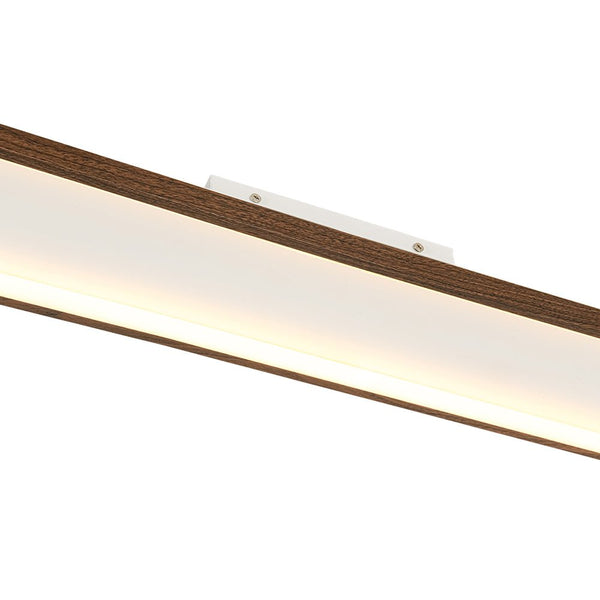 Chandelierias - Faux Walnut Finish Modern Oblong Dimmable LED Semi - flush Mount - Semi Flush - Walnut - 