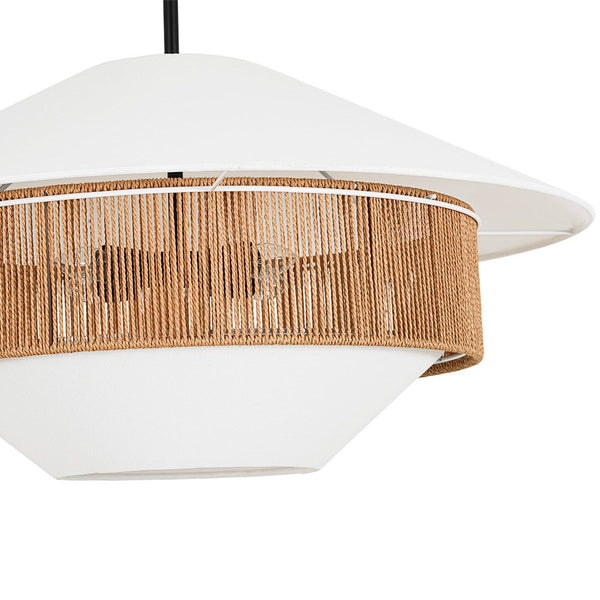 Chandelierias - Flying Saucer 4 - Light Hemp Rope Accents Fabric Pendant - Pendants - Black - 