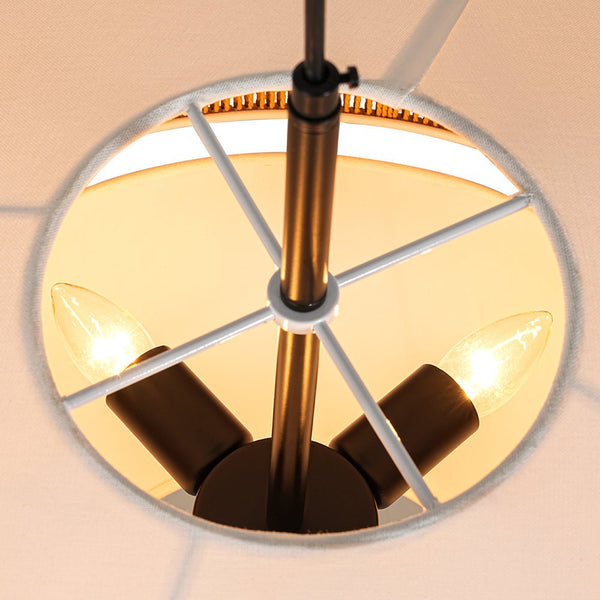 Chandelierias - Flying Saucer 4 - Light Hemp Rope Accents Fabric Pendant - Pendants - Black - 