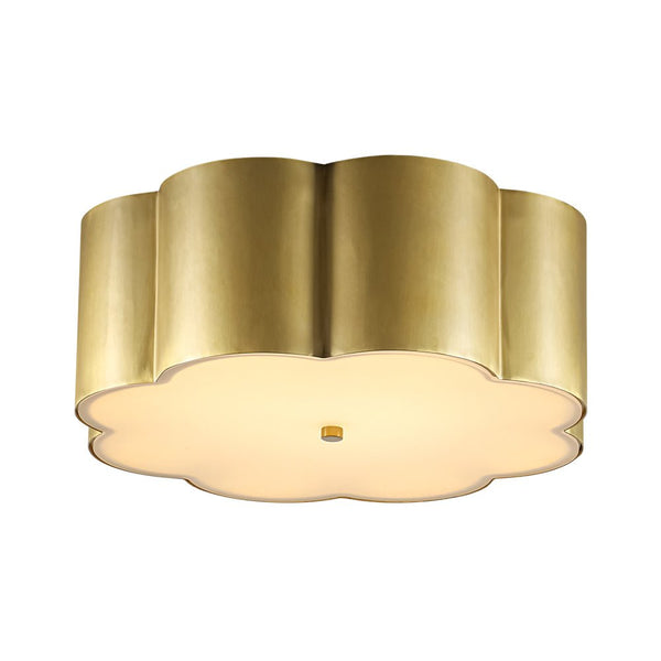 Chandelierias - French Chic Scalloped Blossom Flower Drum Dimmable LED Flush Mount - Chandeliers - Brass - 