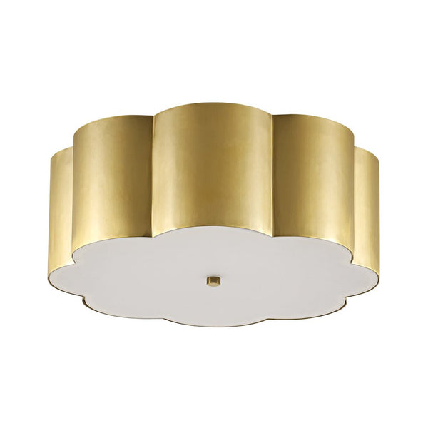 Chandelierias - French Chic Scalloped Blossom Flower Drum Dimmable LED Flush Mount - Chandeliers - Brass - 