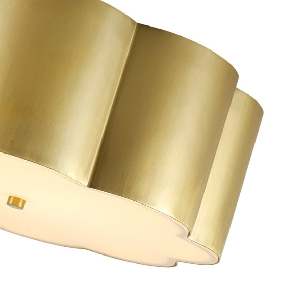 Chandelierias - French Chic Scalloped Blossom Flower Drum Dimmable LED Flush Mount - Chandeliers - Brass - 