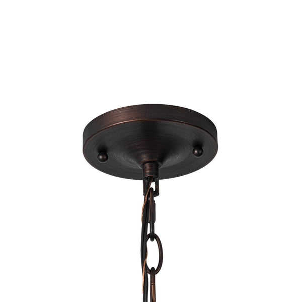 Chandelierias-French Country 6-Light Rubbed Bronze Candle-style Semi-flush Chandelier-Chandeliers-Oil-rubbed Bronze-