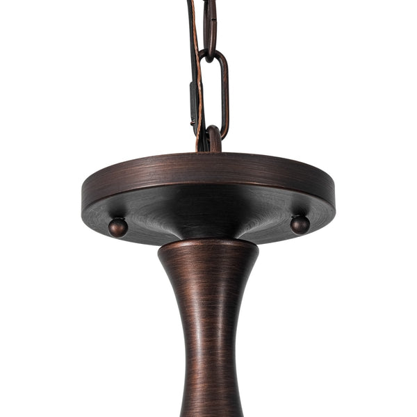 Chandelierias-French Country 6-Light Rubbed Bronze Candle-style Semi-flush Chandelier-Chandeliers-Oil-rubbed Bronze-