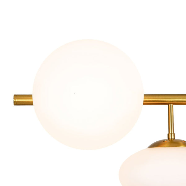 Chandelierias-Frosted Opal 5-Light Ellipse Glass Linear Chandelier-Chandeliers-Brass-