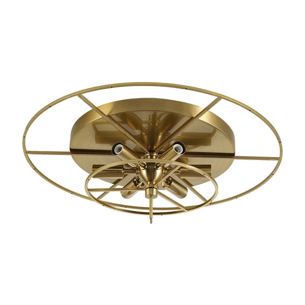 Chandelierias - Glam 6 - Light Water Pattern Swirled Glass Bubble Semi - flush Mount - Semi Flush - Brass - 