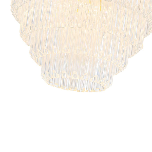 Chandelierias - Glam 7 - Light Sculptural Angled - Cut Glass Cascading Tiered Chandelier - Chandeliers - Brass - 