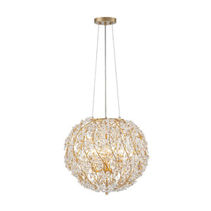 Chandelierias - Glam Luxury Crystal Vines Flowers Wrapped Sphere Chandelier - Chandeliers - 20.7in - 