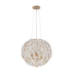 Chandelierias - Glam Luxury Crystal Vines Flowers Wrapped Sphere Chandelier - Chandeliers - 20.7in - 