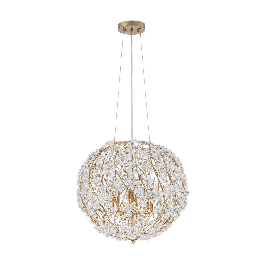 Chandelierias - Glam Luxury Crystal Vines Flowers Wrapped Sphere Chandelier - Chandeliers - 20.7in - 