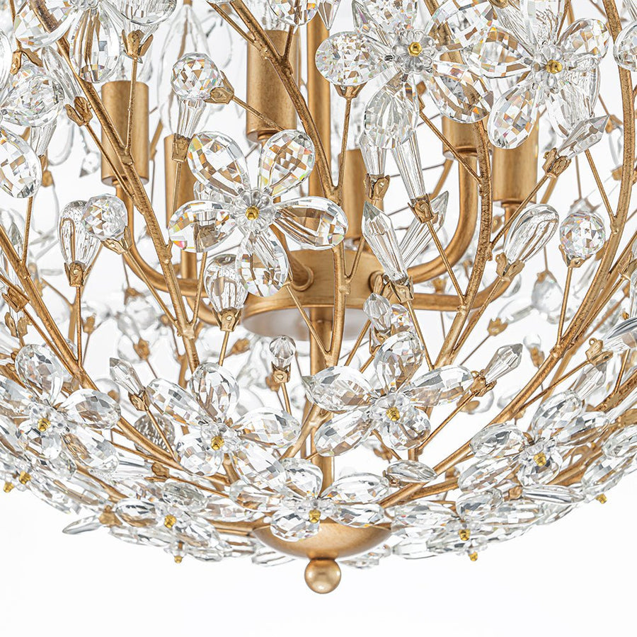 Chandelierias - Glam Luxury Crystal Vines Flowers Wrapped Sphere Chandelier - Chandeliers - 20.7in - 