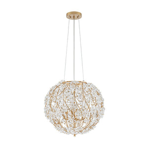 Chandelierias - Glam Luxury Crystal Vines Flowers Wrapped Sphere Chandelier - Chandeliers - 20.7in - 