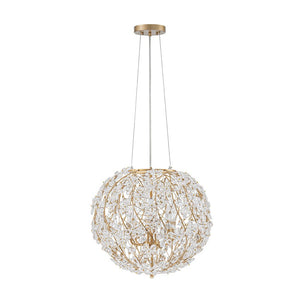 Chandelierias - Glam Luxury Crystal Vines Flowers Wrapped Sphere Chandelier - Chandeliers - 20.7in - 