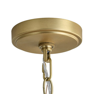 Chandelierias - Glam Single - Light Ribbed Glass Globe Pendant - Pendant - Brushed Brass - 