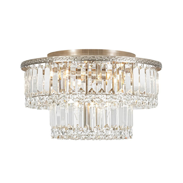 Chandelierias - Glam Tiered Cake - shaped Faceted Crystal Flush Mount - Flush Mount - 5 - Light - 