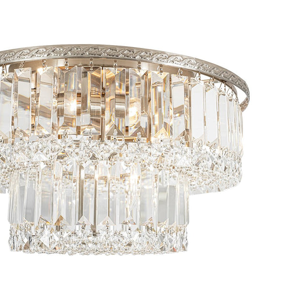Chandelierias - Glam Tiered Cake - shaped Faceted Crystal Flush Mount - Flush Mount - 5 - Light - 