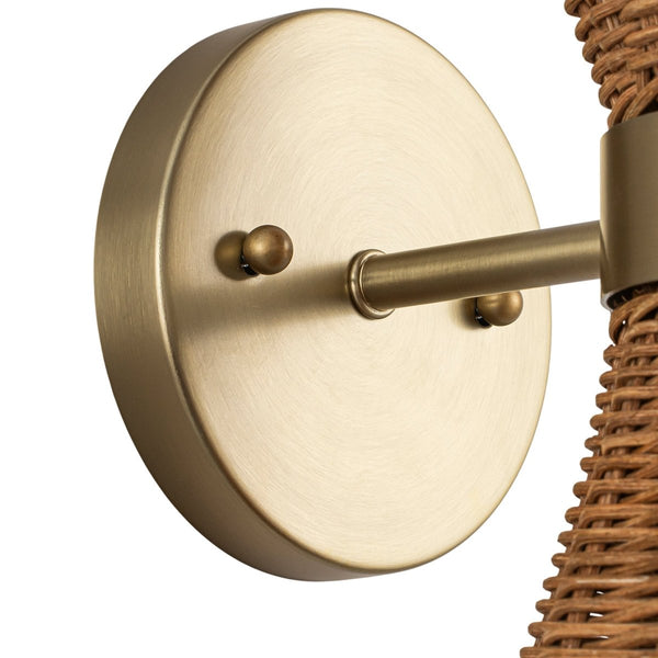 Chandelierias-Global-style 2-Light Rattan Hourglass Wall Sconce-Wall Light-Brass-2-Pack