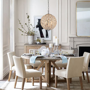 Chandelierias - Gorgeous Rusty Silver Sparkling Crystal Globe Pendant - Pendant - 4 Bulbs - 
