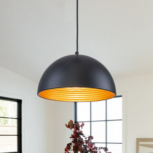 Chandelierias - Industrial 1 - Light Dual - layer Dome Pendant - Pendants - Matte Black - 