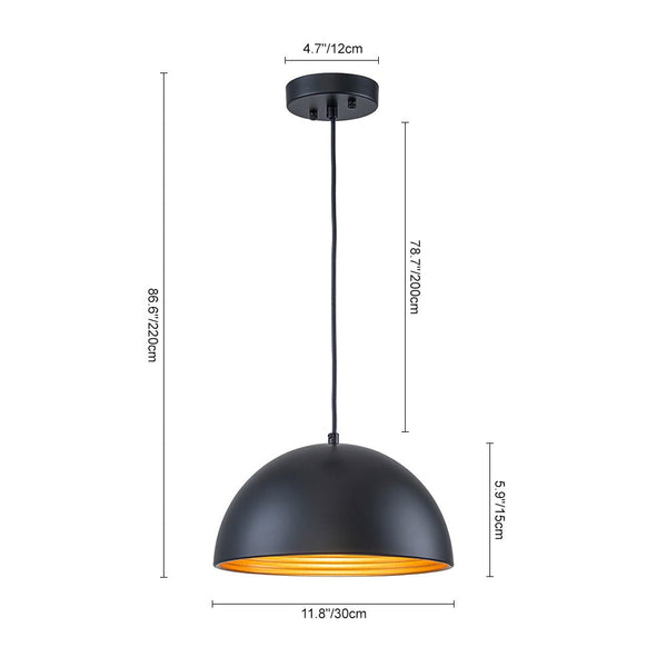 Chandelierias - Industrial 1 - Light Dual - layer Dome Pendant - Pendants - Matte Black - 