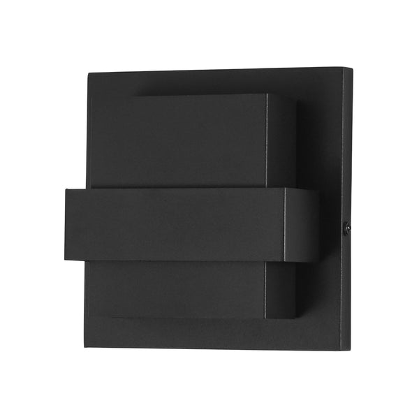 Chandelierias - Industrial Dimmable LED Layered Square Box Outdoor Wall Sconce - Wall Light - Matte Black - 2 - Pack