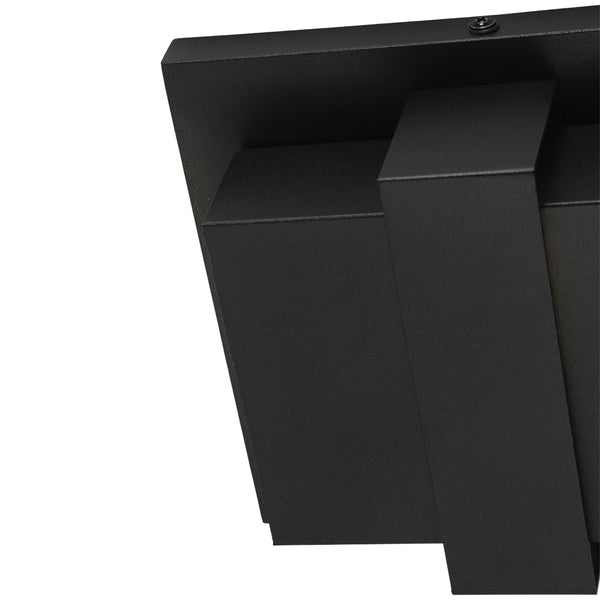 Chandelierias - Industrial Dimmable LED Layered Square Box Outdoor Wall Sconce - Wall Light - Matte Black - 2 - Pack