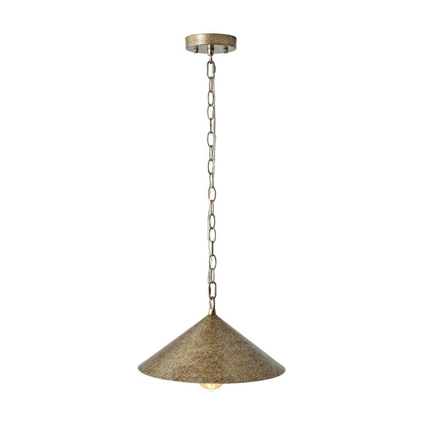Chandelierias - Industrial - Style Single - Light Conical Metal Shade Pendant - Pendants - Mottled - Silver - 