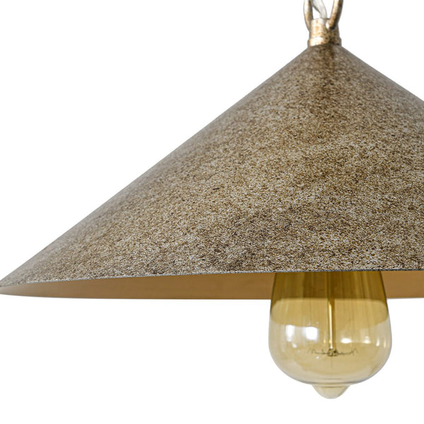 Chandelierias - Industrial - Style Single - Light Conical Metal Shade Pendant - Pendants - Mottled - Silver - 