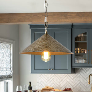 Chandelierias - Industrial - Style Single - Light Conical Metal Shade Pendant - Pendants - Mottled - Silver - 