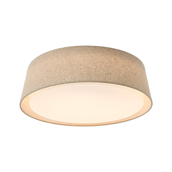 Chandelierias-Linen Fabric Dimmable LED Opal Glass Tapered Drum Flush Mount-Flush Mount-Oatmeal-