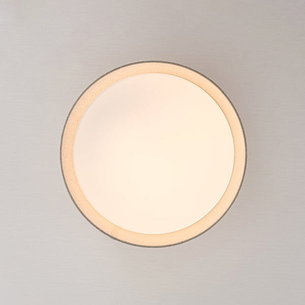 Chandelierias-Linen Fabric Dimmable LED Opal Glass Tapered Drum Flush Mount-Flush Mount-Oatmeal-