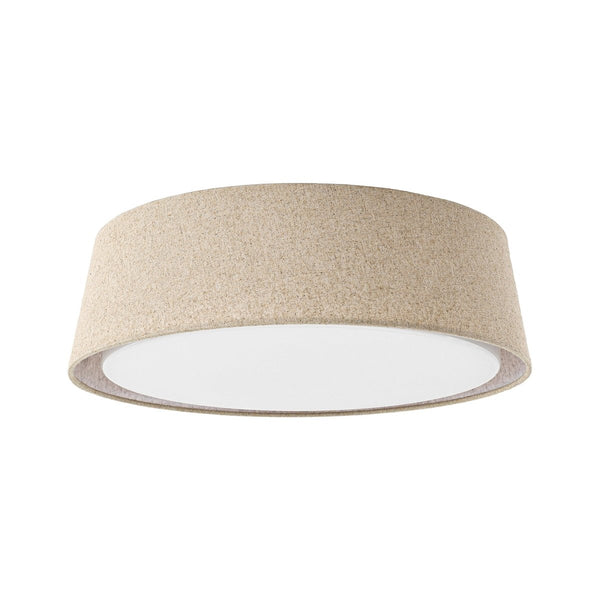 Chandelierias-Linen Fabric Dimmable LED Opal Glass Tapered Drum Flush Mount-Flush Mount-Oatmeal-
