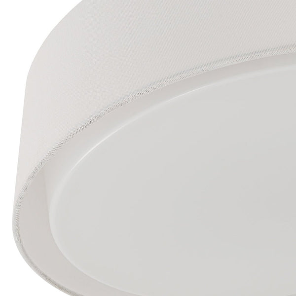 Chandelierias-Linen Fabric Dimmable LED Opal Glass Tapered Drum Flush Mount-Flush Mount-Oatmeal-