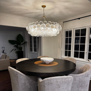 Chandelierias - Luxe Swirl Glass Globes Cluster Bubble Ring Chandelier - Chandeliers - Brass - 8 Bulbs