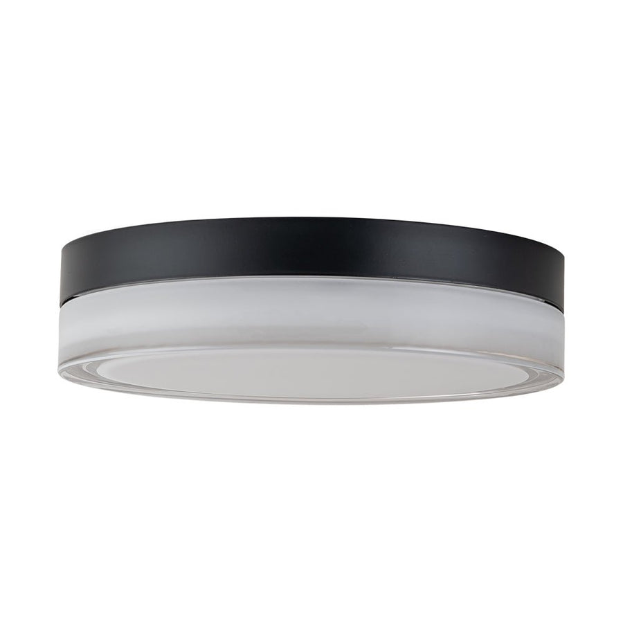 Chandelierias-Matte Black Modern Dimmable LED Glass Flush Mount-Flush Mount-11 in.-