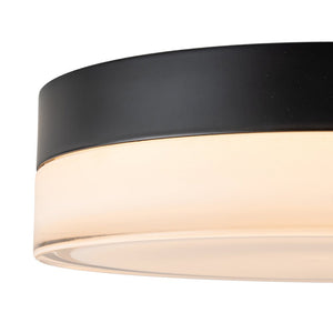 Chandelierias-Matte Black Modern Dimmable LED Glass Flush Mount-Flush Mount-11 in.-