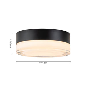 Chandelierias-Matte Black Modern Dimmable LED Glass Flush Mount-Flush Mount-11 in.-