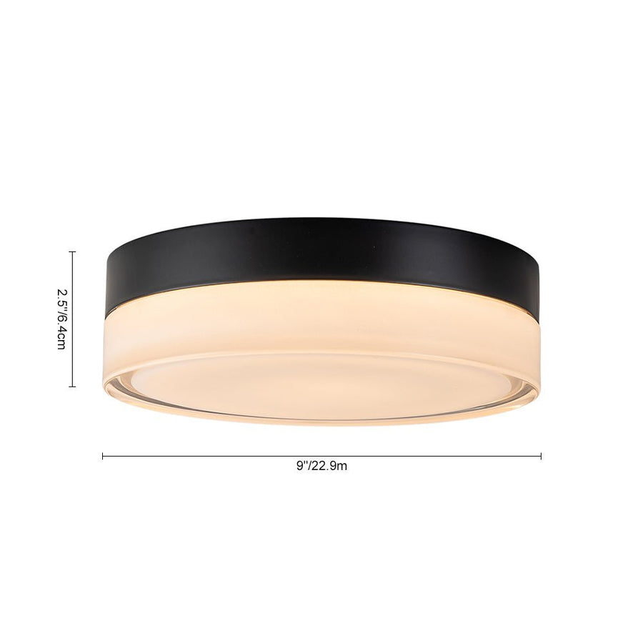 Chandelierias-Matte Black Modern Dimmable LED Glass Flush Mount-Flush Mount-11 in.-