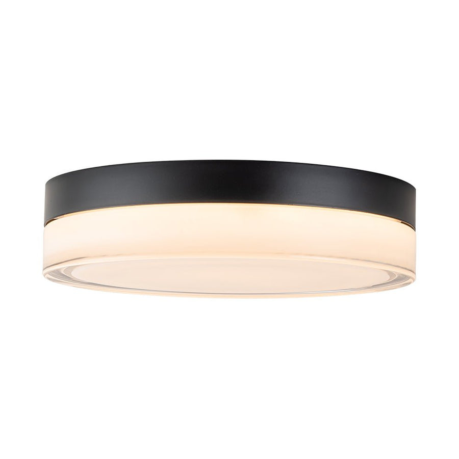 Chandelierias-Matte Black Modern Dimmable LED Glass Flush Mount-Flush Mount-11 in.-