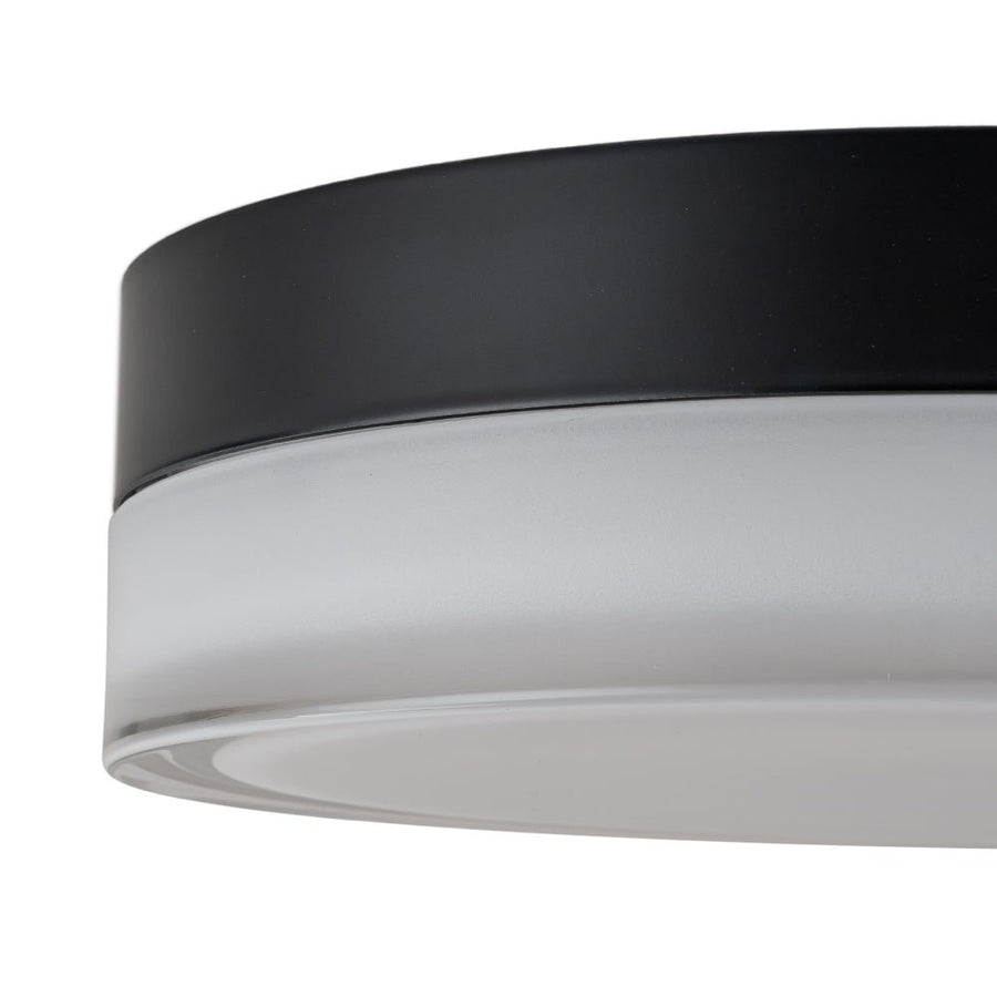 Chandelierias-Matte Black Modern Dimmable LED Glass Flush Mount-Flush Mount-11 in.-