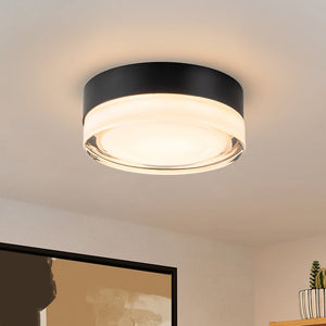 Chandelierias-Matte Black Modern Dimmable LED Glass Flush Mount-Flush Mount-6 in.-