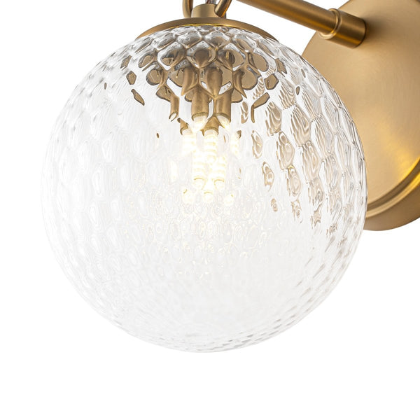 Chandelierias-Mid-century 1-Light Clear Honeycomb Single Glass Wall Sconce-Wall Light-Brass-