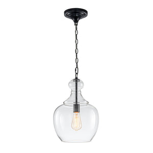 Chandelierias - Mid - century 1 - Light Hand - blown Sculptural Glass Pendant - Chandelier - Brass - 