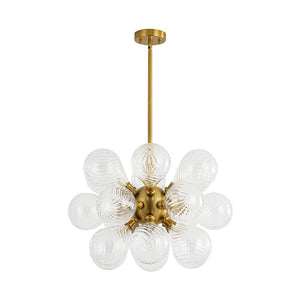 Chandelierias - Mid - century 18 - Light Crafted Swirl Balloon Glass Chandelier - Chandeliers - Clear - 