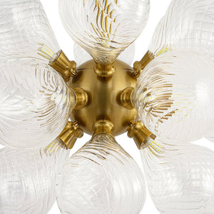 Chandelierias - Mid - century 18 - Light Crafted Swirl Balloon Glass Chandelier - Chandeliers - Clear - 