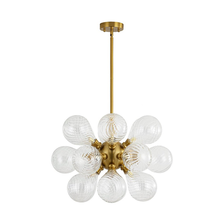 Chandelierias - Mid - century 18 - Light Crafted Swirl Balloon Glass Chandelier - Chandeliers - Clear - 