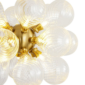 Chandelierias - Mid - century 18 - Light Crafted Swirl Balloon Glass Chandelier - Chandeliers - Clear - 