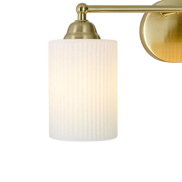 Chandelierias-Mid-Century 3-Light Cylinder Frosted Opal Ribbed Glass Bathroom Vanity Sconce-Wall Light-3-Light-